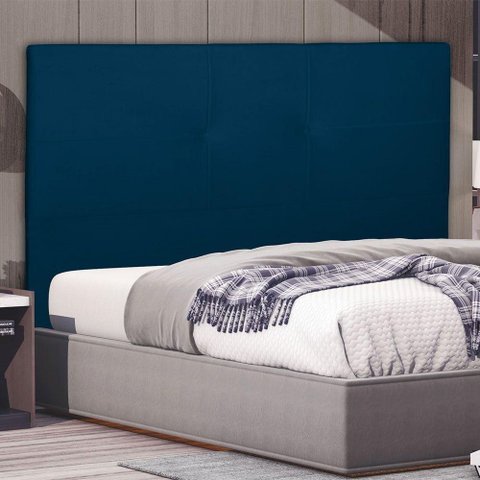 Cabeceira Cama Box Queen Poliana 160 Cm Suede Azul Marinho