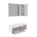 Ver imagem 3 de Gabinete para Banheiro com Cuba e Espelho Mármore Branco Tecno Mobili
