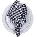 Ver imagem 2 de Guardanapo de Tecido Oxford Xadrez Preto 40cmx40cm com Argola - 4 Unds