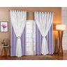 Cortina De Voil C/ Forro Blackout Tecido 6,00x2,60 Sala E Quarto Lilás/Branco - 1