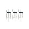 Kit 3 Banqueta Alta Prata Cozinha Gourmet Americana Balcão:preto Floral - 1