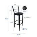 Ver imagem 5 de Kit 3 Banqueta Alta Prata Cozinha Gourmet Americana Balcão:preto Floral