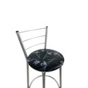 Ver imagem 3 de Kit 3 Banqueta Alta Prata Cozinha Gourmet Americana Balcão:preto Floral