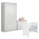 Ver imagem 2 de Conjunto Infantil Doce Sonho Branco: Berço Doce Sonho + Kit Rodízios + Cômoda Doce Sonho + Guarda