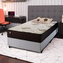 Ver imagem 1 de Conjunto Cama Box Solteirão c/ Molas Ensacadas Allura Branco 96x203x58