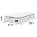 Ver imagem 3 de Cama Box Colchão Solteiro Espuma D33 Vangogh Pillow Top 88x188x67cm Linho Branco Hellen Branco