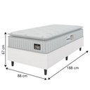 Ver imagem 4 de Cama Box Colchão Solteiro Espuma D33 Vangogh Pillow Top 88x188x67cm Linho Branco Hellen Branco