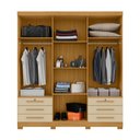 Ver imagem 4 de Guarda-Roupa Casal com 6 Portas 6 Gavetas e Chaves 200cm Multimóveis CR35672 Madeirado/Off White