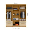 Ver imagem 3 de Guarda-Roupa Casal com 6 Portas 6 Gavetas e Chaves 200cm Multimóveis CR35672 Madeirado/Off White