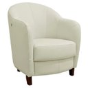 Ver imagem 1 de Poltrona Decorativa Sala de Estar Pés Madeira Kairós Couro Off White - Gran Belo