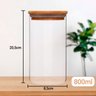 Pote de Vidro Hermético Tampa Bambu 800ml (Alto) U UNICA UNICA - 3