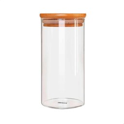 Pote de Vidro Hermético Tampa Bambu 800ml (Alto) U UNICA UNICA - 2