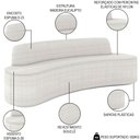Ver imagem 3 de Sofá 5 Lugares para Sala de Estar Living 280cm Koane D06 Bouclê Off White - Mpozenato
