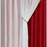 Cortina Bélgica Tecido Duplo 4,00x2,70m Re9casa para Sala ou Quarto - Cor Vermelho - 3