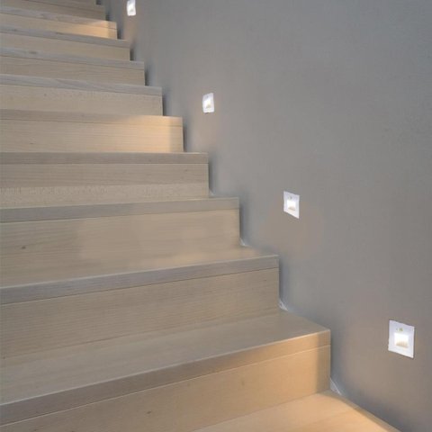 2 Balizador Led Embutir Sensor Presença Parede Branco Lup73