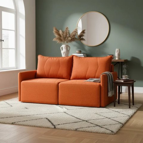 Sofá Cama Dubai Retratil e Reclinavel 3 Lugares em Linho Sofatec