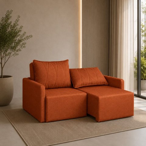 Sofá Cama Dubai Retratil e Reclinavel 3 Lugares em Linho Sofatec