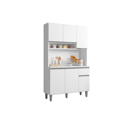 Armário de Cozinha Compacta Márcia 105 Cm Branco Ajl - 2