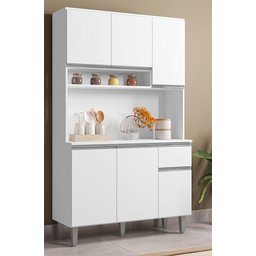 Armário de Cozinha Compacta Márcia 105 Cm Branco Ajl - 1