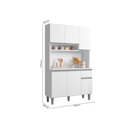 Armário de Cozinha Compacta Márcia 105 Cm Branco Ajl - 4
