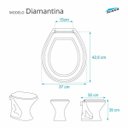 Ver imagem 2 de Assento Sanitário Poliester Diamantina Palha (Bege Claro) para vaso Icasa