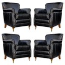Ver imagem 1 de Kit 04 Poltronas Decorativas Sala de Estar Brunei Pés Príncipe Couro Preto - Gran Belo