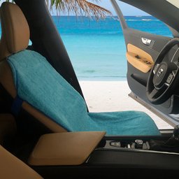 Praticapa Capa Toalha de Microfibra Com Regulagem Para Banco De Carro Ou Cadeira De Praia Turquesa - 4