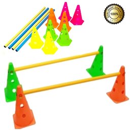 Escada Agilidade + 0 Pratos + Kit Cone Obstáculo para Treino - 3