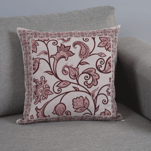 Capa de Almofada Grécia Jacquard 45x45cm Estampa Frente e Verso com Zíper Cor Vinho