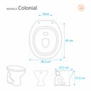 Ver imagem 2 de Assento Sanitário Poliester Colonial Cinza Plus (cinza escuro) para vaso Hervy