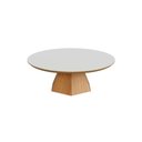 Ver imagem 2 de Mesa de Centro Sala de Estar 90cm MDF Dalla Costa Casa Lar Cor:Off White com Freijó
