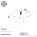 Ver imagem 3 de Mesa de Centro Sala de Estar 90cm MDF Dalla Costa Casa Lar Cor:Off White com Freijó