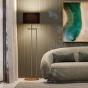 Ver imagem 1 de Luminária Indústrial de Chão Salone Champanhe com Cúpula Preta Unidecor