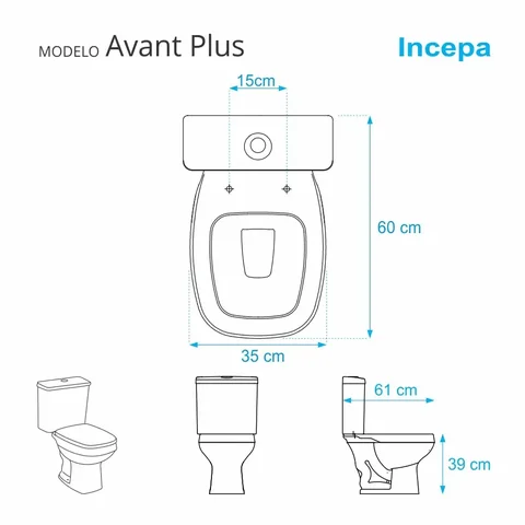Assento Sanitário Avant Plus Cinza Platina para Vaso Incepa