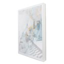 Ver imagem 1 de Quadro Decorativo Caixa Alta com Vidro Abstrato Mármore Azul Suave TaColado Moldura Branca 120 x 80c