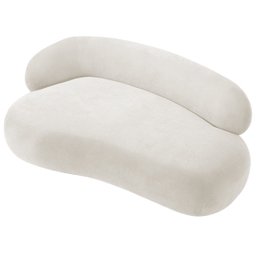 Recamier Sofá Curvo Luxo Recepção Lado Direito Canadá 150cm Bouclé Branco - Incasa Decor - 4