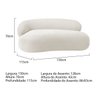 Recamier Sofá Curvo Luxo Recepção Lado Direito Canadá 150cm Bouclé Branco - Incasa Decor - 8