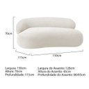Ver mais imagens de Recamier Sofá Curvo Luxo Recepção Lado Direito Canadá 150cm Bouclé Branco - Incasa Decor