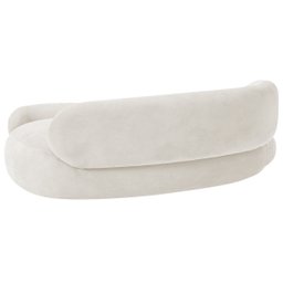 Recamier Sofá Curvo Luxo Recepção Lado Direito Canadá 150cm Bouclé Branco - Incasa Decor - 6