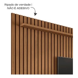 Painel Ripado para Tv de 60 Polegadas 1.60m X 1.35m Freijo Classic Giga Móveis - 3