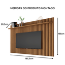 Ver imagem 5 de Painel de TV Suspenso Ripado para Sala Classic 1,80 x 1,35 - Freijó