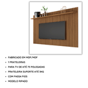 Ver imagem 4 de Painel de TV Suspenso Ripado para Sala Classic 1,80 x 1,35 - Freijó