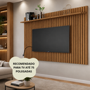 Ver imagem 2 de Painel de TV Suspenso Ripado para Sala Classic 1,80 x 1,35 - Freijó