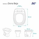 Ver imagem 3 de Assento Sanitário Poliester Dona Beja Branco para Vaso Santa Clara