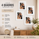 Ver imagem 2 de Kit com 04 Porta Retrato 25x30 com Paspatur para Foto 20x25 com Vidro:Branco/Parede (Gancho Móvel)