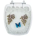 Ver imagem 1 de Assento Sanitário Poliéster Primula Plus Decorado Borboleta Marmorizado Preto para Vaso Fiori