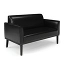 Ver imagem 7 de Conjunto 2 Poltronas e 1 Namoradeira Decorativa Isabella Pés Fixo em Madeira Pu Preto Brilho G19 - G