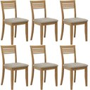 Ver imagem 1 de Kit 06 Cadeiras para Sala de Jantar Madeira Maciça Estofada Lazuli F06 Linho Mescla Freijó - Lyam