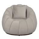 Ver imagem 2 de Poltrona Redonda Concha C/ Almofada Base Fixa Veludo Marfim - Vallisa Decor