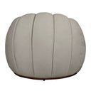 Ver imagem 4 de Poltrona Redonda Concha C/ Almofada Base Fixa Veludo Marfim - Vallisa Decor